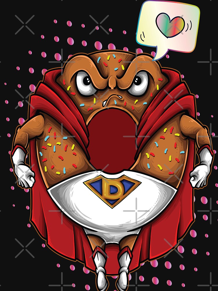 Superhero Donut Heart Foodietoon by ProjectX23 T-Shirts, Hoodie, Sweatshirt | BlankRebels.com (Image 3)