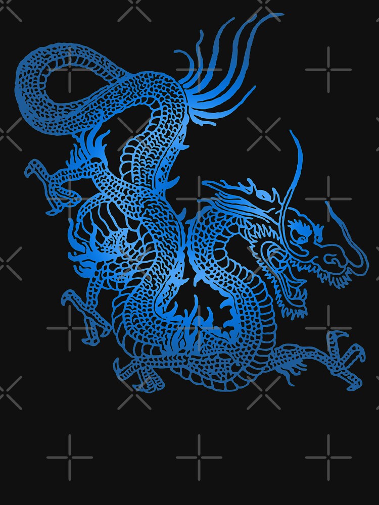 Blue Chinese Dragon by EddieBalevo