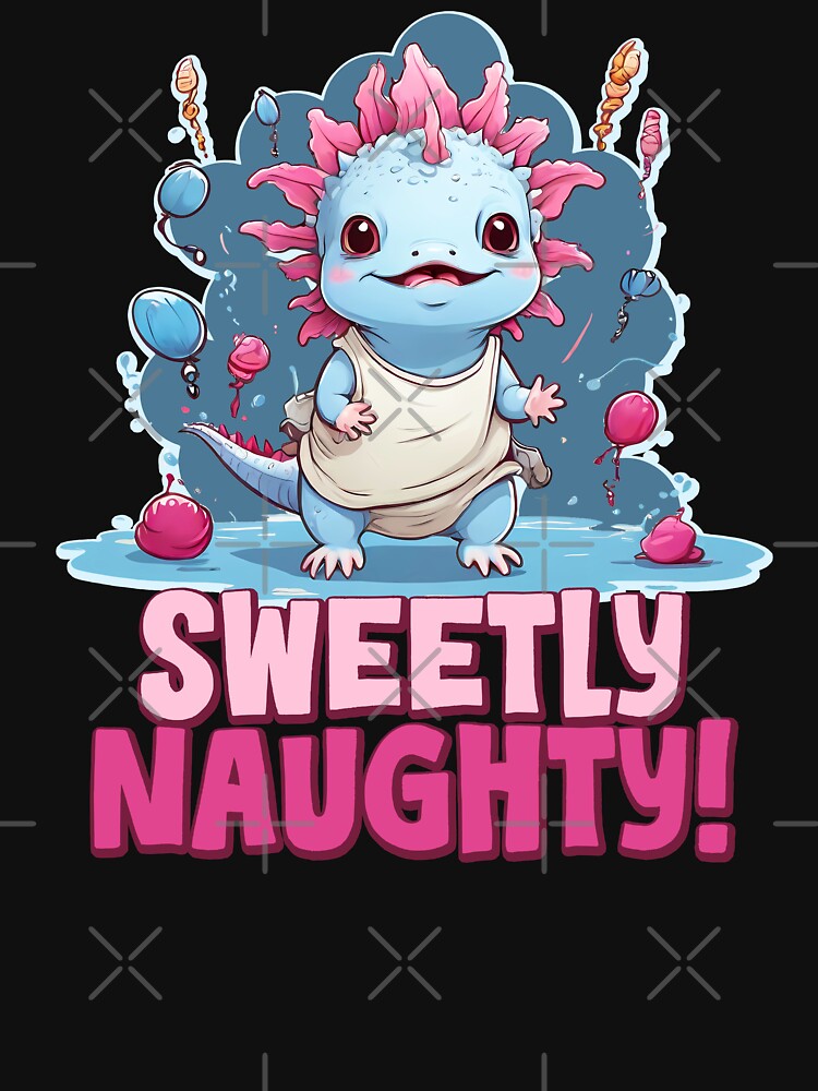 Sweetly Naughty! Blue Axolotl funny illustration. by Grygiel23 T-Shirts, Hoodie, Sweatshirt | BlankRebels.com (Image 3)