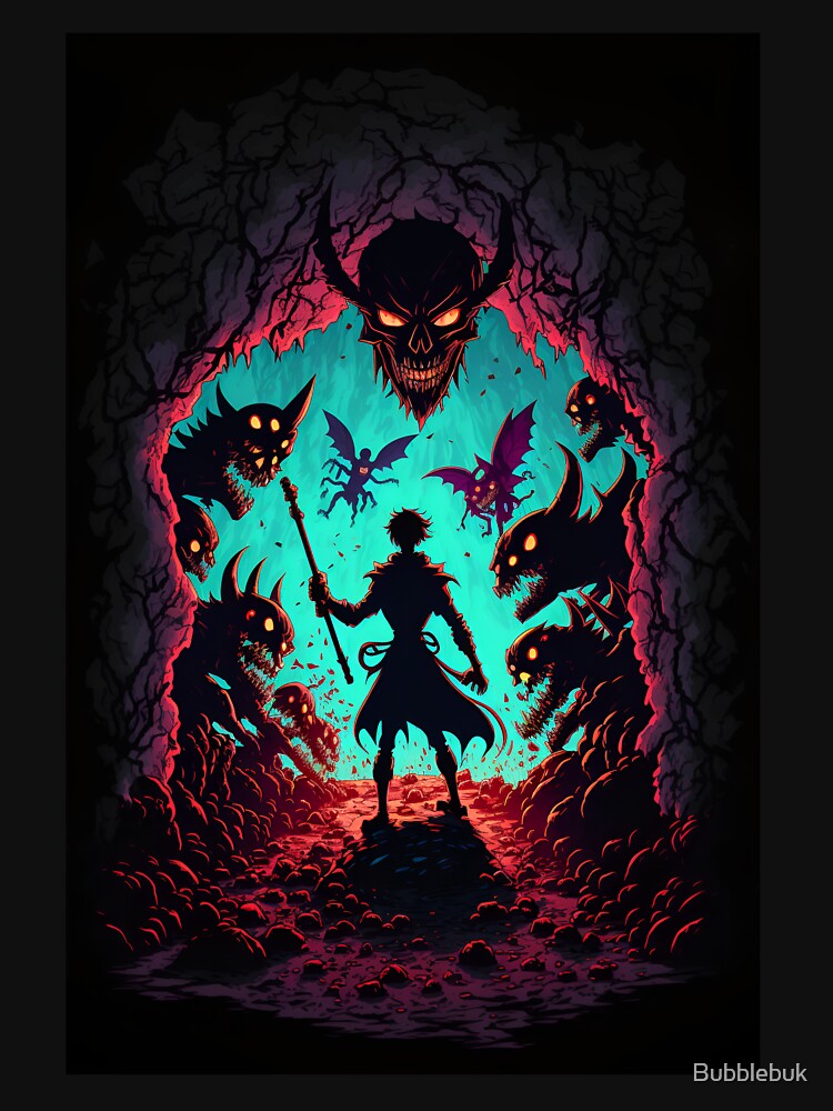 Anime Hero Entering Hell to Fight Demons by Bubblebuk T-Shirts, Hoodie, Sweatshirt | BlankRebels.com (Image 3)