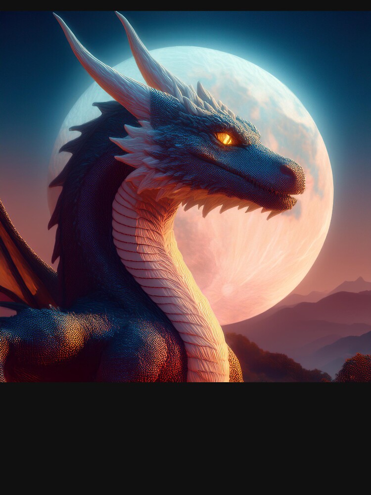 Fierce dragon in the moonlight. by BAR DEC T-Shirts, Hoodie, Sweatshirt | BlankRebels.com (Image 3)