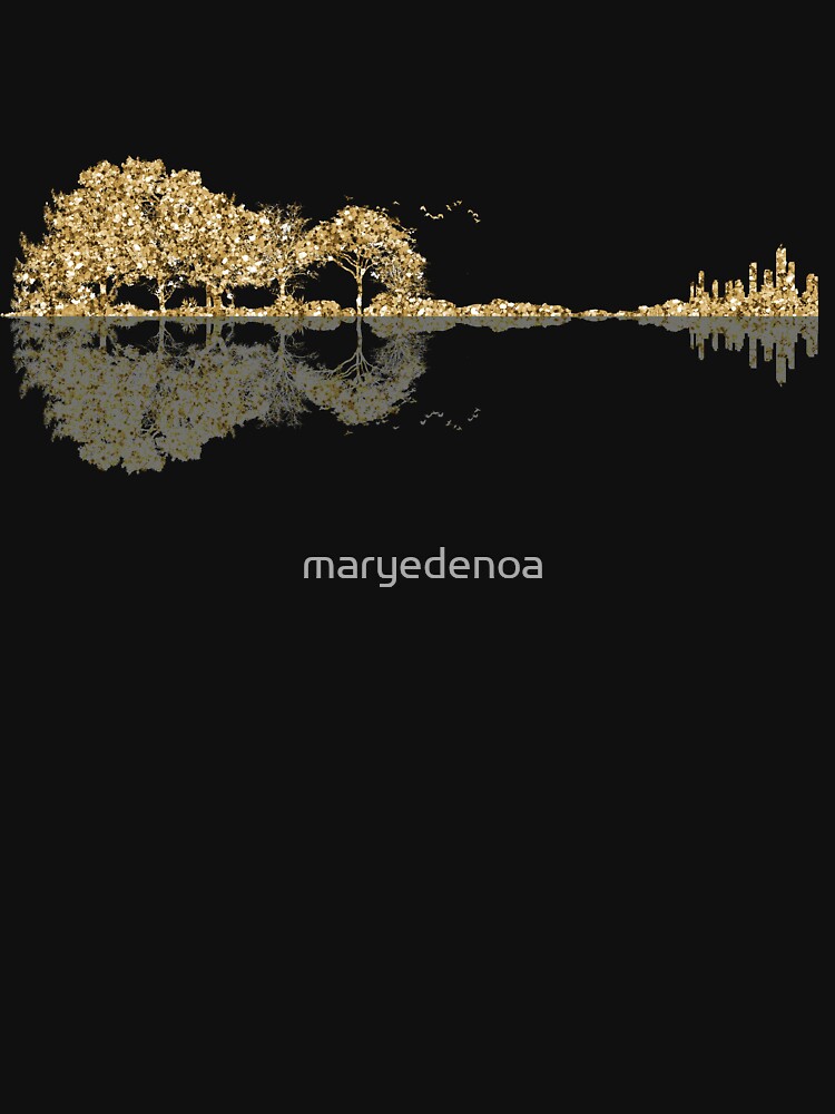 Gold Glitter Nature Guitar by maryedenoa T-Shirts, Hoodie, Sweatshirt | BlankRebels.com (Image 3)