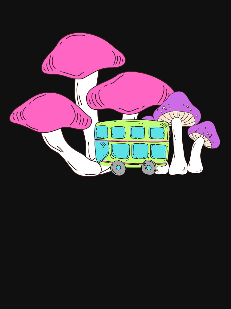 Hippie bus in the land of Psychedelic Mushroom by CypisDesign T-Shirts, Hoodie, Sweatshirt | BlankRebels.com (Image 3)