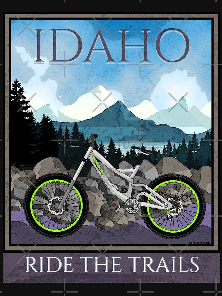Mountain Biking - Ride Idaho by Rich Summers Art T-Shirts, Hoodie, Sweatshirt | BlankRebels.com (Image 3)