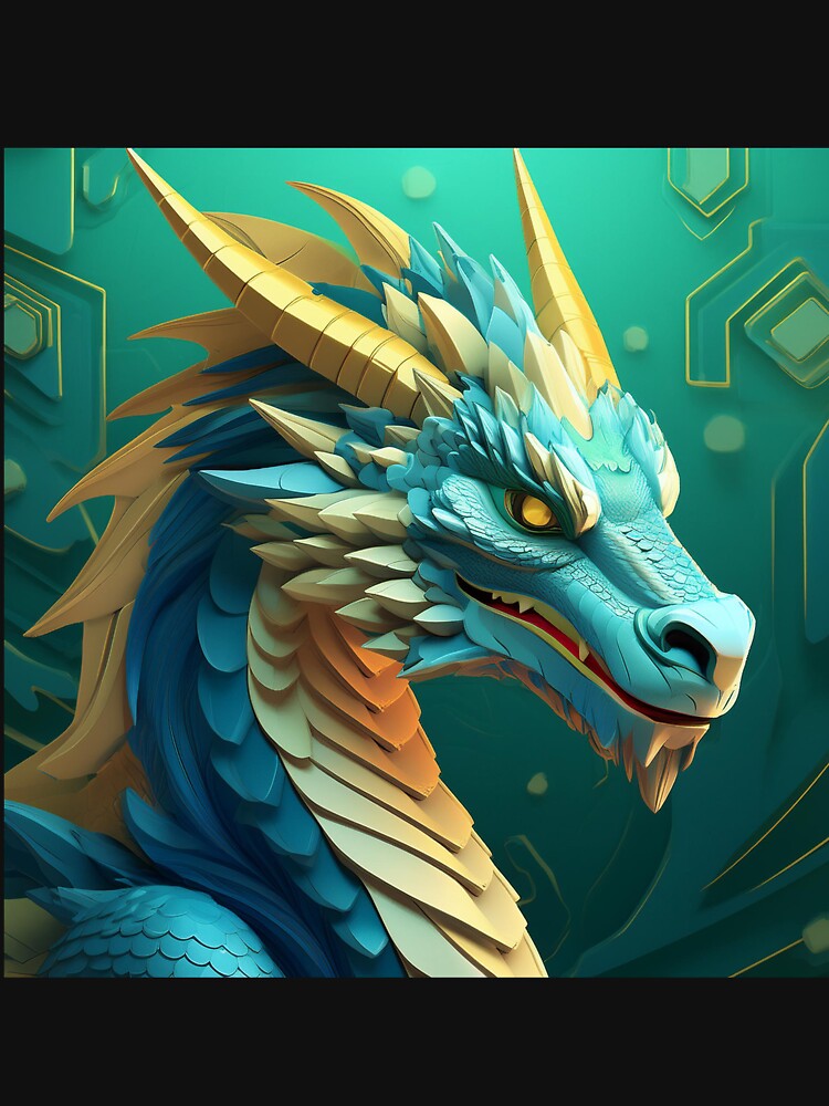 Green-blue dragon by BAR DEC T-Shirts, Hoodie, Sweatshirt | BlankRebels.com (Image 3)