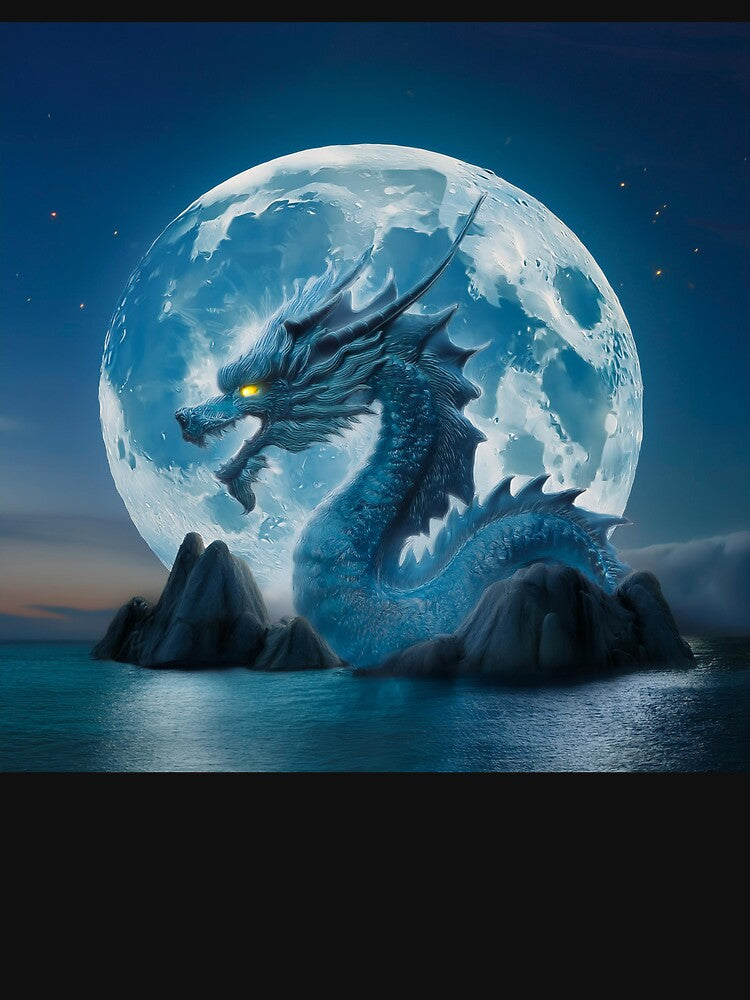 Blue dragon with blue moon. by BAR DEC T-Shirts, Hoodie, Sweatshirt | BlankRebels.com (Image 3)