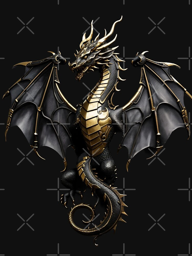 Black and Golden Dragon by LuizSilva1983 T-Shirts, Hoodie, Sweatshirt | BlankRebels.com (Image 3)