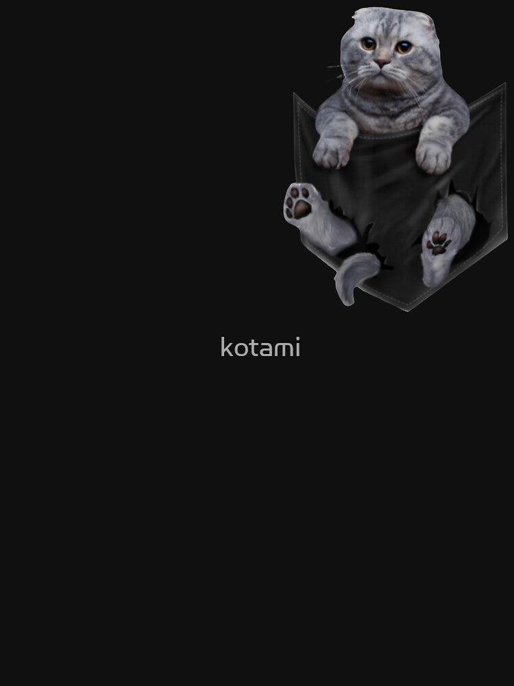 Funny Scottish Fold Cat in Pocket by kotami