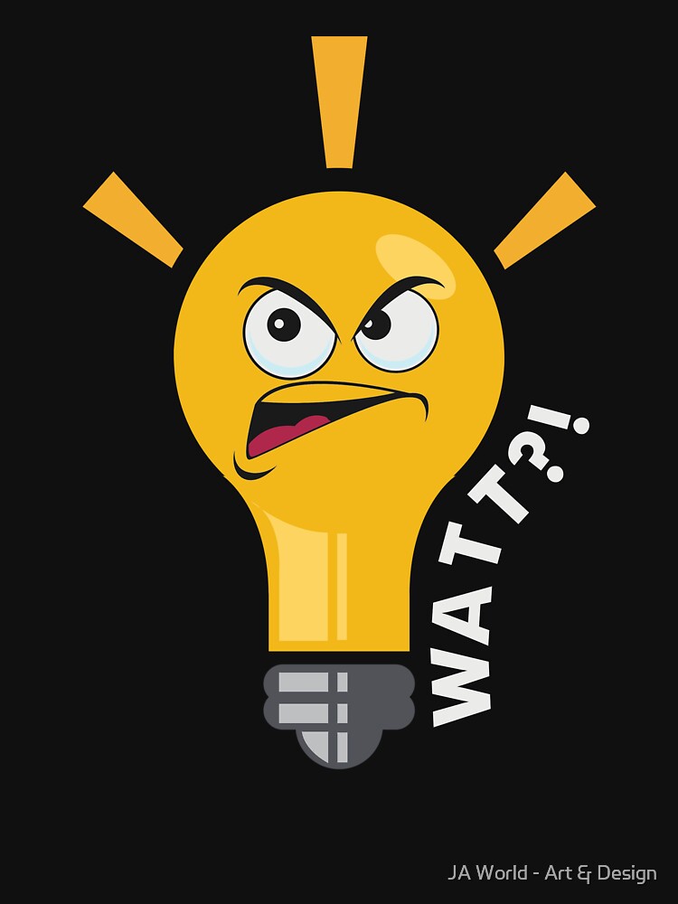 Watt?! – Funny Lightbulb Pun by JA World - Art & Design T-Shirts, Hoodie, Sweatshirt | BlankRebels.com (Image 3)