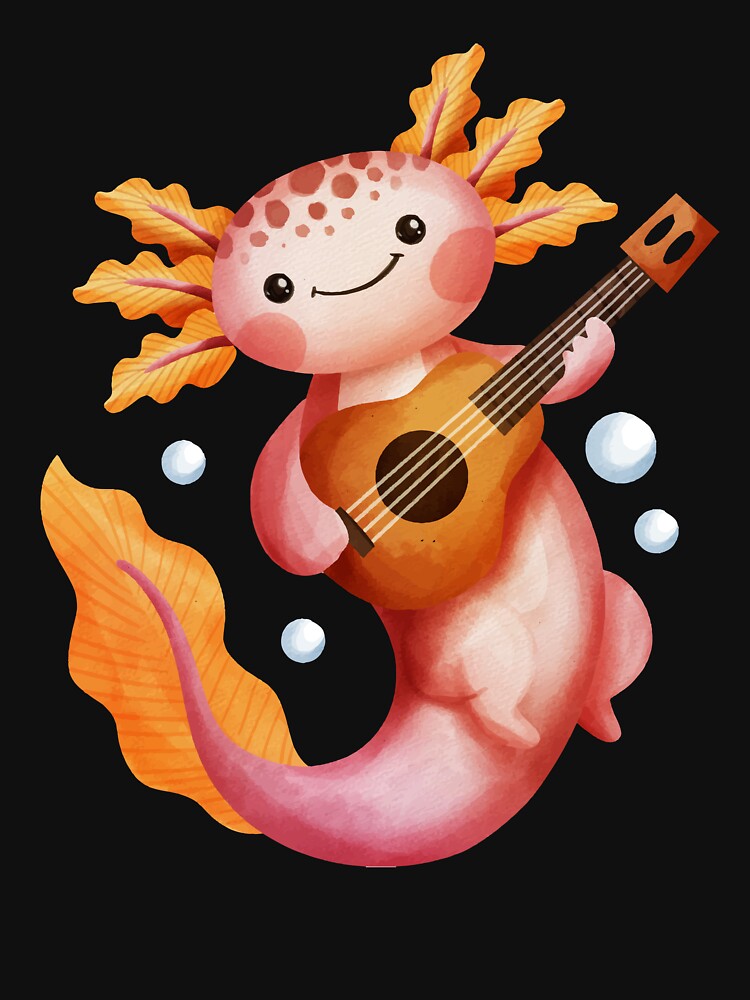 Axolotl Fish Playing Guitar by Uvi-Pro T-Shirts, Hoodie, Sweatshirt | BlankRebels.com (Image 3)