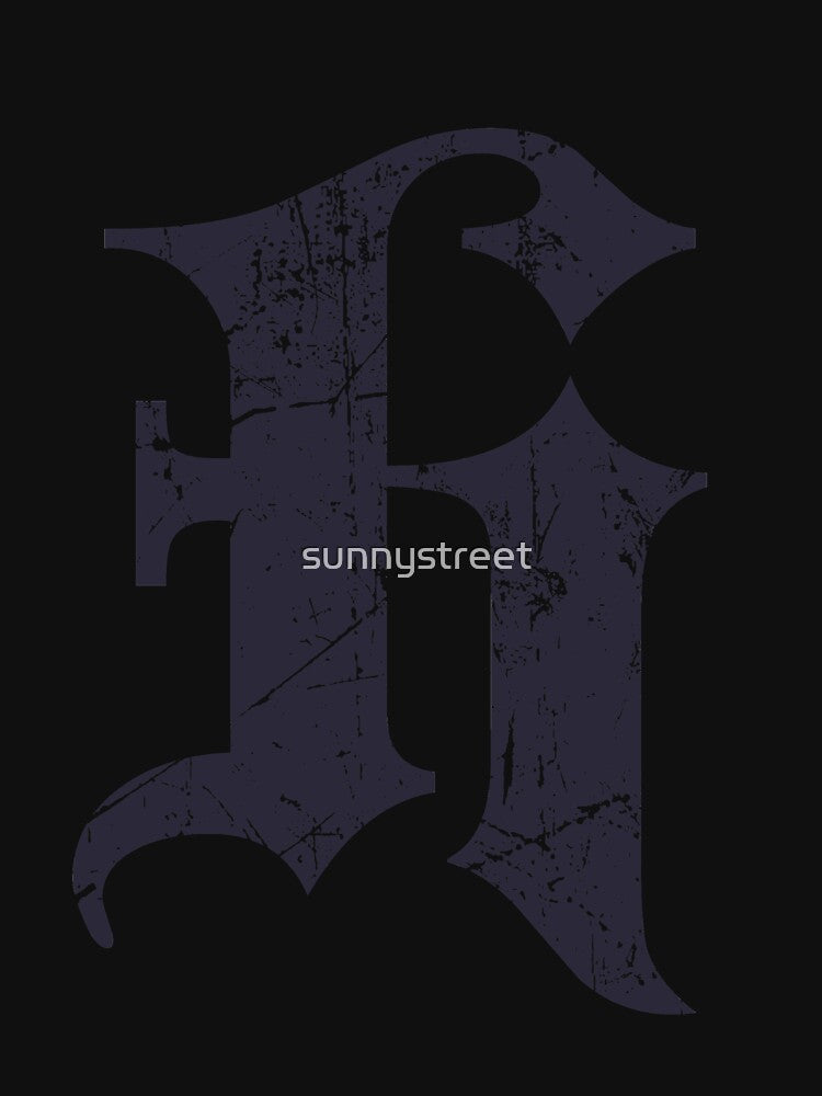 Dark Grunge Monogram Letter "H" Blackletter by SunnyStreet T-Shirts, Hoodie, Sweatshirt | BlankRebels.com (Image 3)