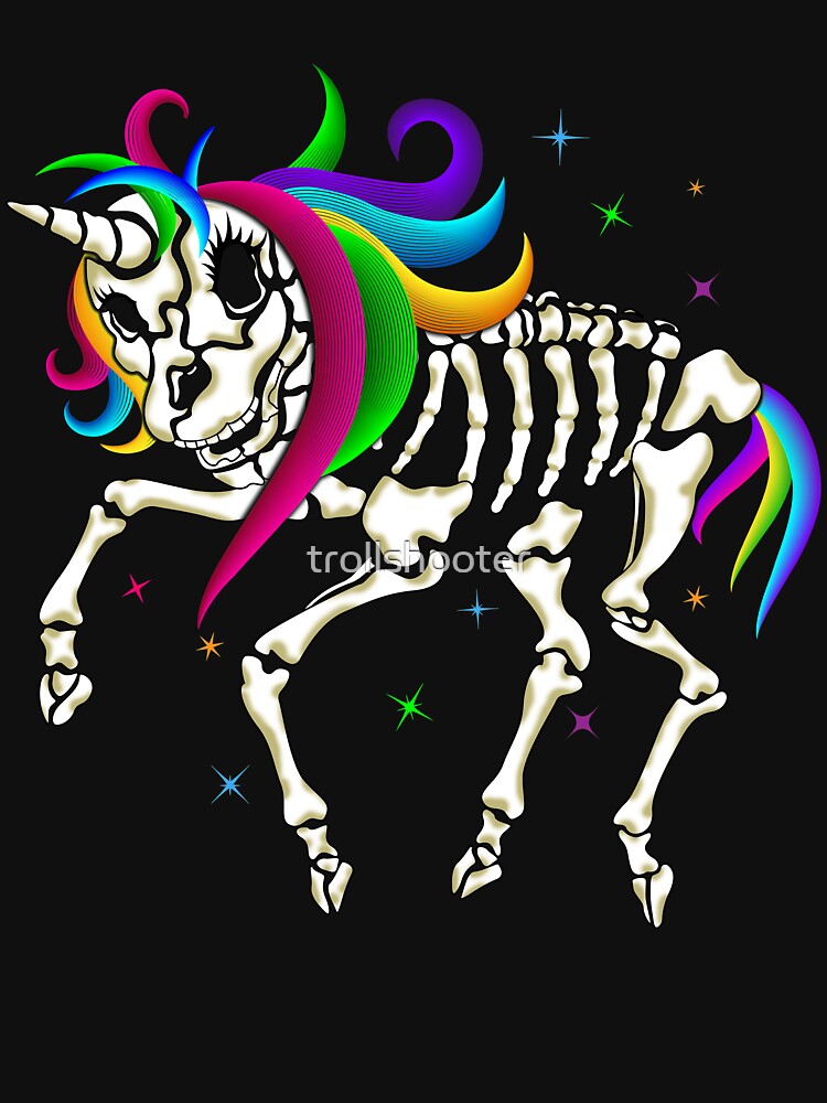 Unicorn Skeleton - Unicorn Skull Gift by trollshooter T-Shirts, Hoodie, Sweatshirt | BlankRebels.com (Image 3)