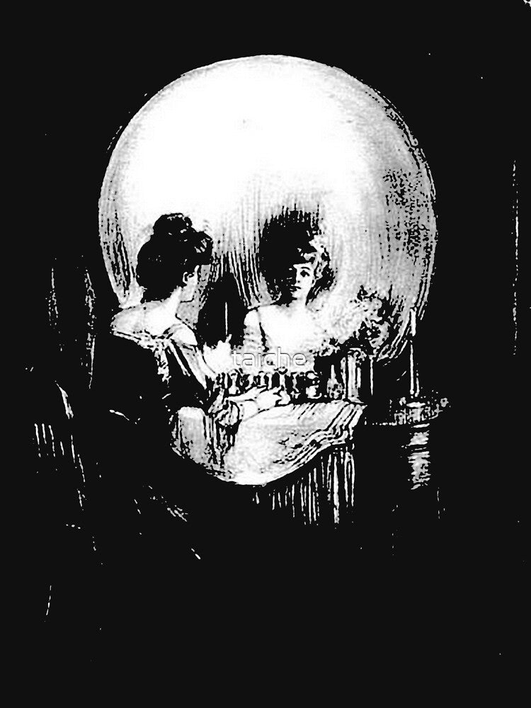 Woman with Halloween Skull Reflection In Mirror by taiche T-Shirts, Hoodie, Sweatshirt | BlankRebels.com (Image 3)