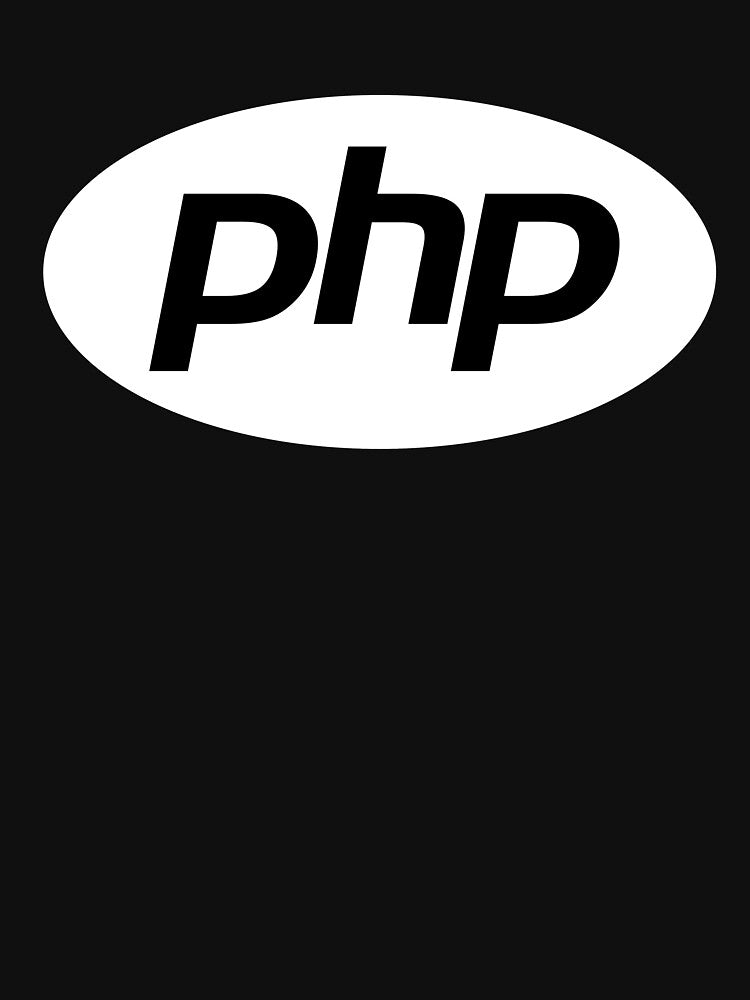 PHP Black & White Language Official Logo T-Shirt by Rainwater Merch Hoodie, Sweatshirt | BlankRebels.com (Image 3)