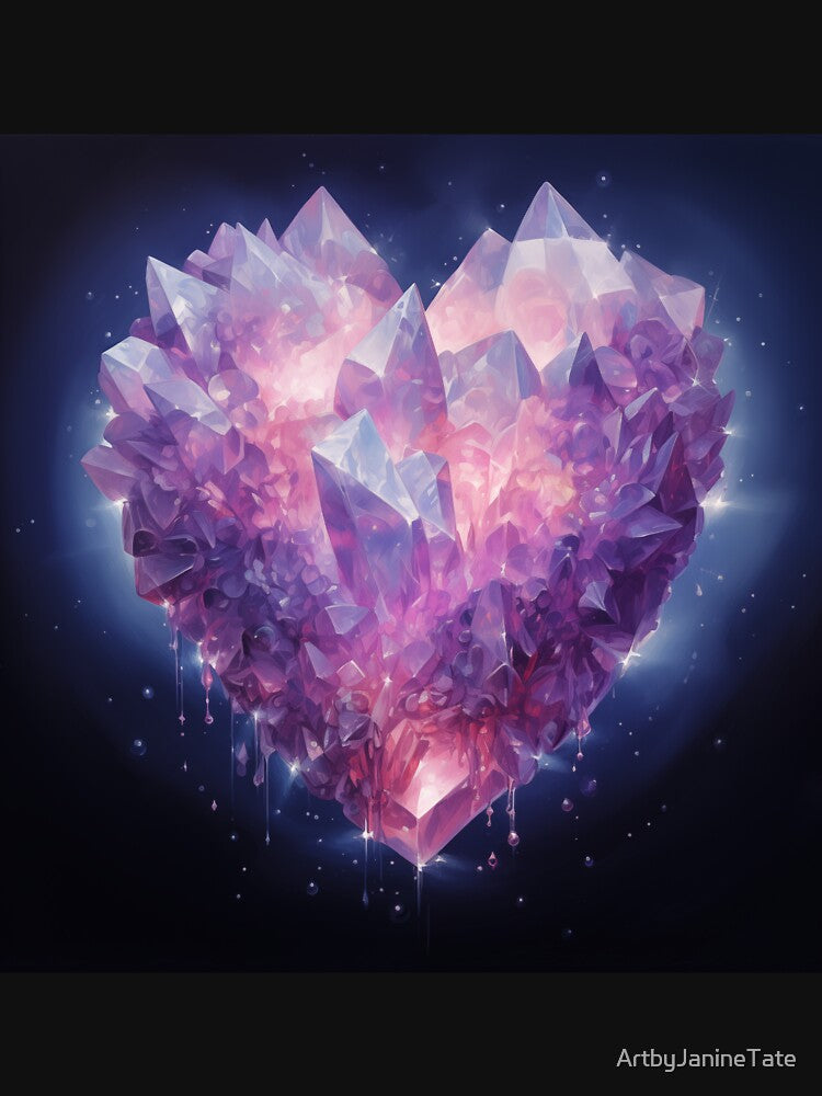 Amethyst Crystal Heart by ArtbyJanineTate T-Shirts, Hoodie, Sweatshirt | BlankRebels.com (Image 3)