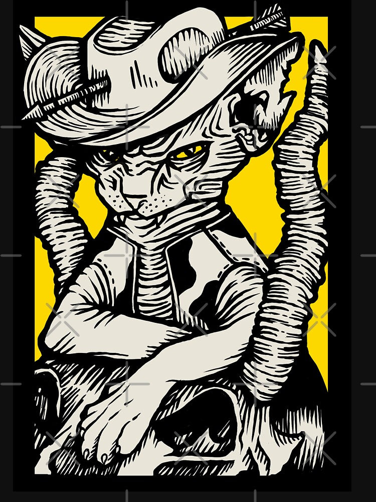 Cowboy Sphynx Cat with Skull by BlackPawsWorld T-Shirts, Hoodie, Sweatshirt | BlankRebels.com (Image 3)
