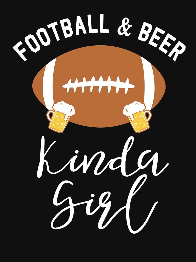 Funny Football & Beer Kinda Girl by DOLCEINDIGO T-Shirts, Hoodie, Sweatshirt | BlankRebels.com (Image 3)