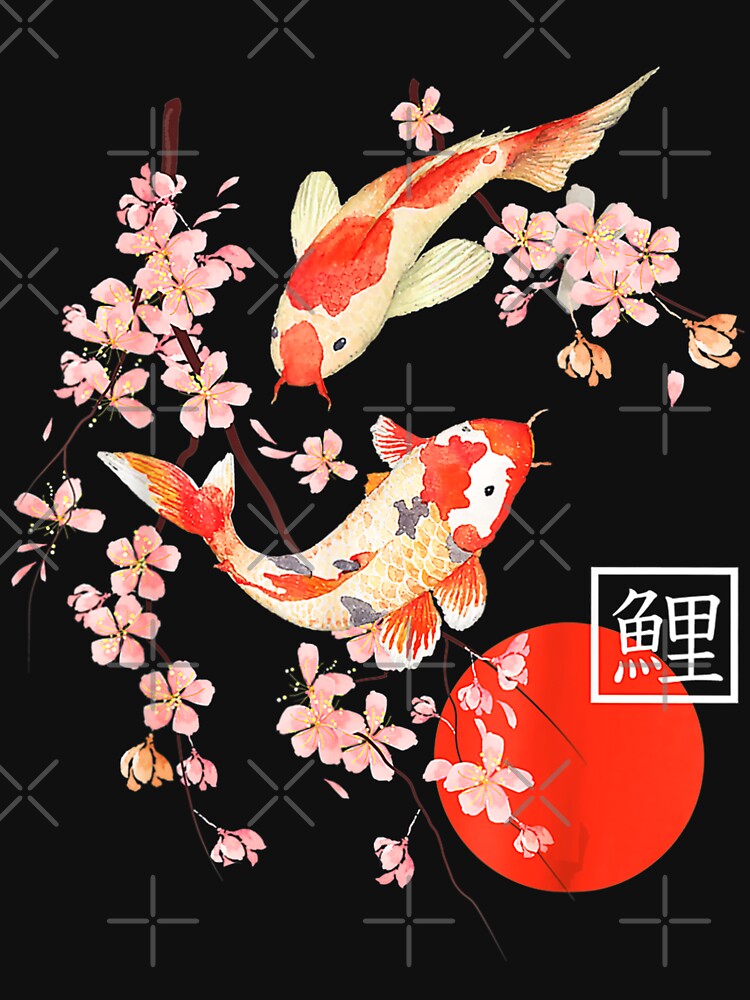 Cherry Blossom Koi Carp Fish Japanese Sakura by lotteheinze T-Shirts, Hoodie, Sweatshirt | BlankRebels.com (Image 3)