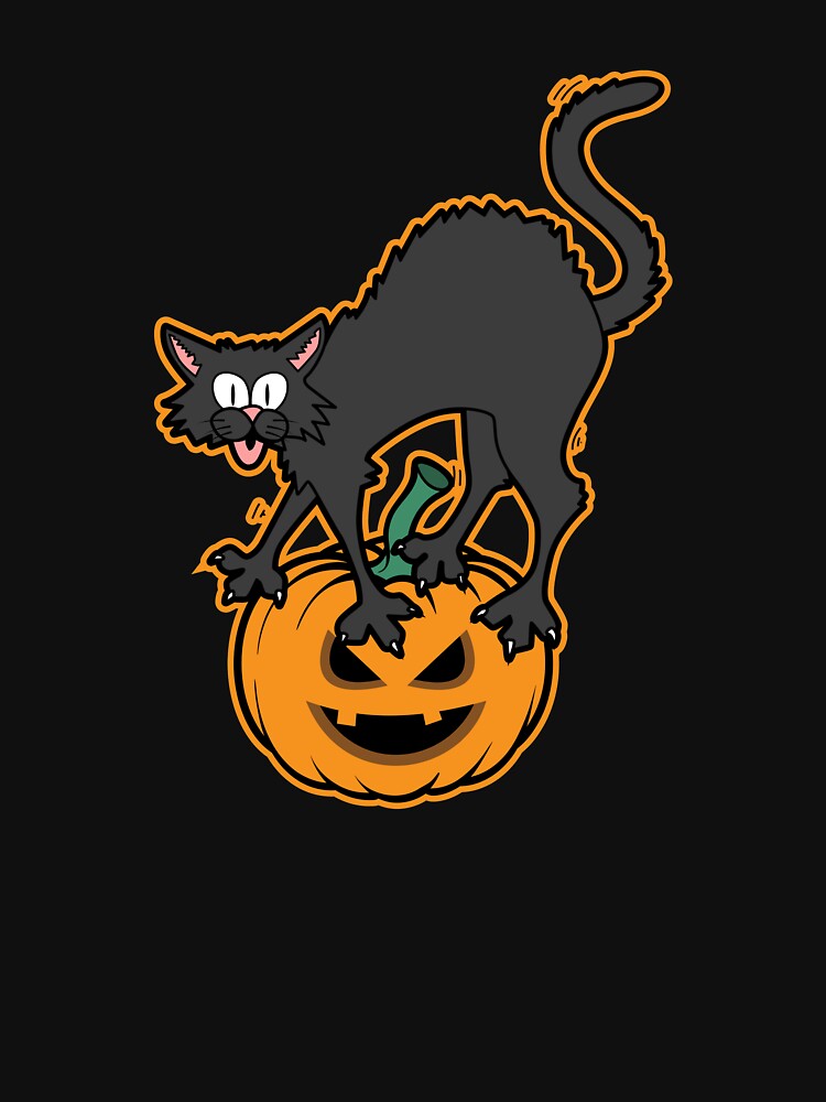 Happy Halloween Pumpkin Afraid Cat T Shirt Trick Or Treat by BUBLTEES