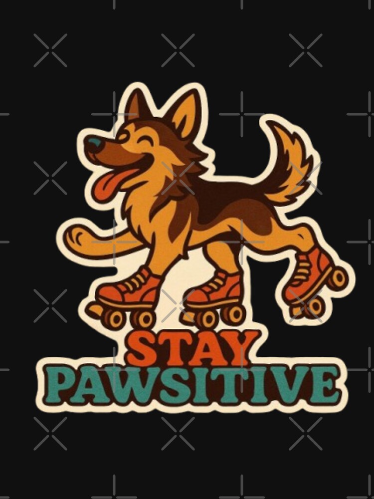 Stay Pawsitive – Cute Funny German Shepherd Dog Lover Positive Humor Design by Typologystudios T-Shirts,... (Image 3)