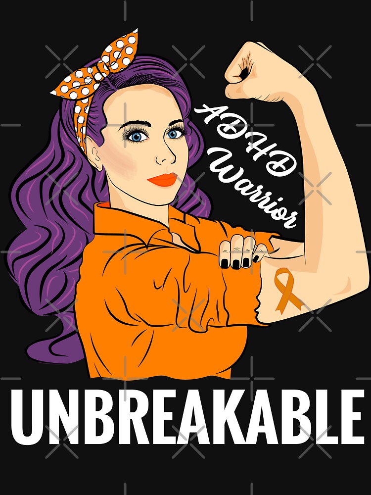 ADHD Awareness Warrior Unbreakable Disorder Rare Disease by ZNOVANNA T-Shirts, Hoodie, Sweatshirt | BlankRebels.com (Image 3)