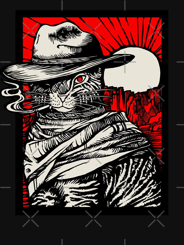 Cowboy Cat in The Wild West by BlackPawsWorld T-Shirts, Hoodie, Sweatshirt | BlankRebels.com (Image 3)