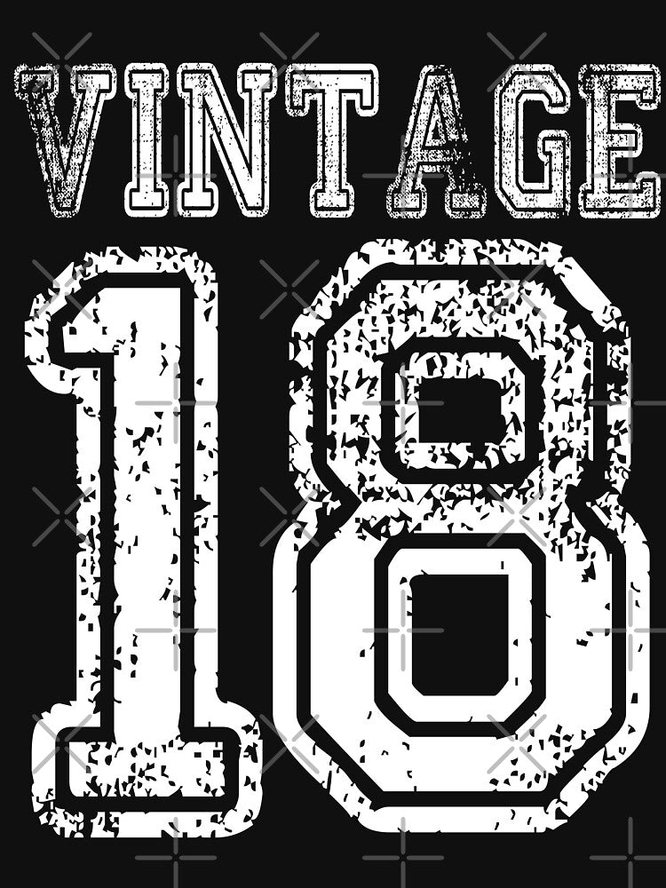 Vintage 18 2018 1918 T-shirt Birthday Gift Age Year Old Boy Girl Cute Funny Man Woman Jersey Style by... (Image 3)