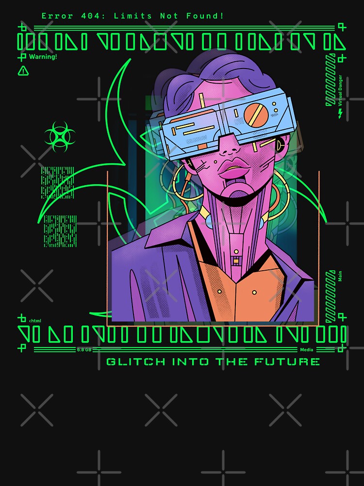 Error 404: Limits Not Found! GLITCH INTO THE FUTURE by NKCREATOR-01 T-Shirts, Hoodie, Sweatshirt | BlankRebels.com (Image 3)