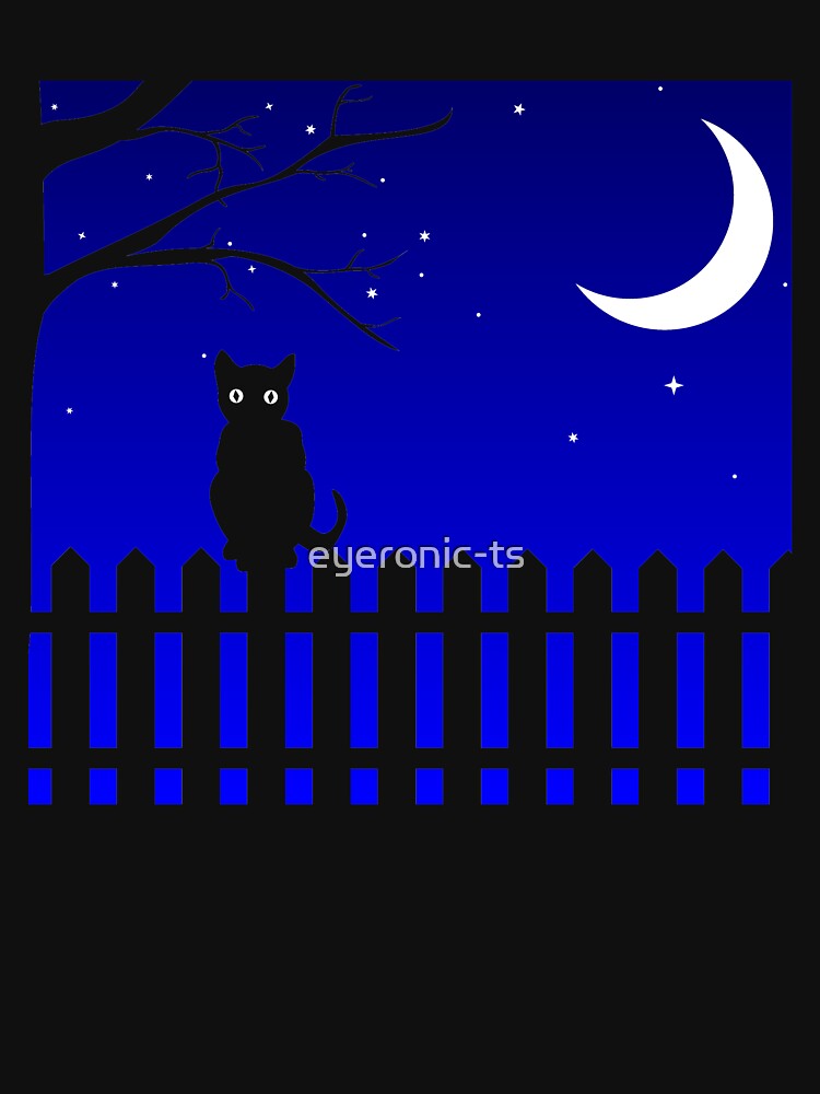 Halloween Black Cat Fence Design by eyeronic-ts T-Shirts, Hoodie, Sweatshirt | BlankRebels.com (Image 3)