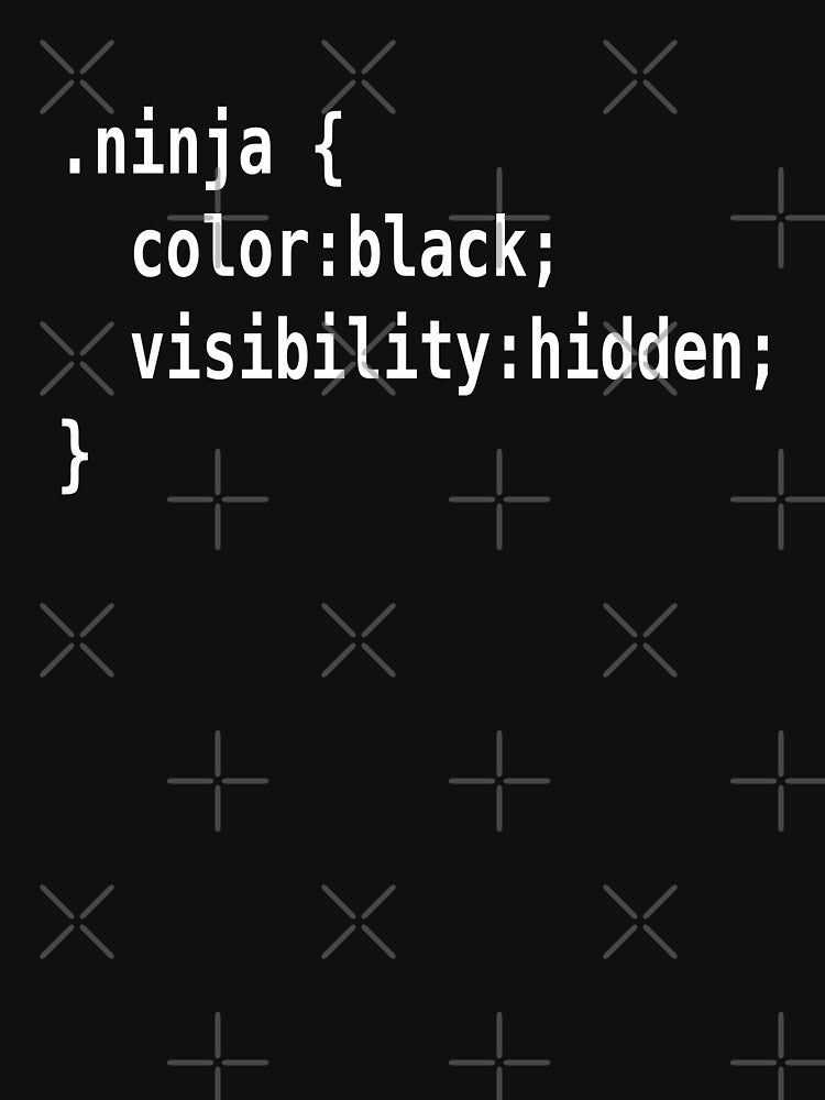 CSS Class Ninja White on Black Design for Web Developers by ramiro T-Shirts, Hoodie, Sweatshirt | BlankRebels.com (Image 3)