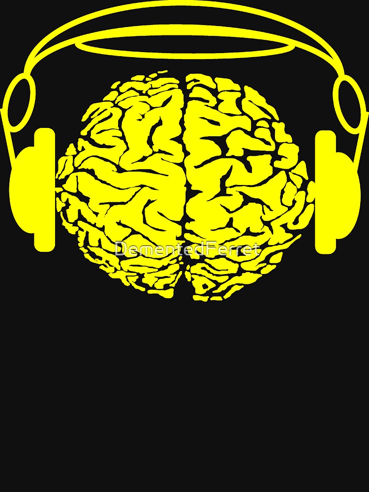 DJ Brain With Yellow Headpones by DementedFerret T-Shirts, Hoodie, Sweatshirt | BlankRebels.com (Image 3)