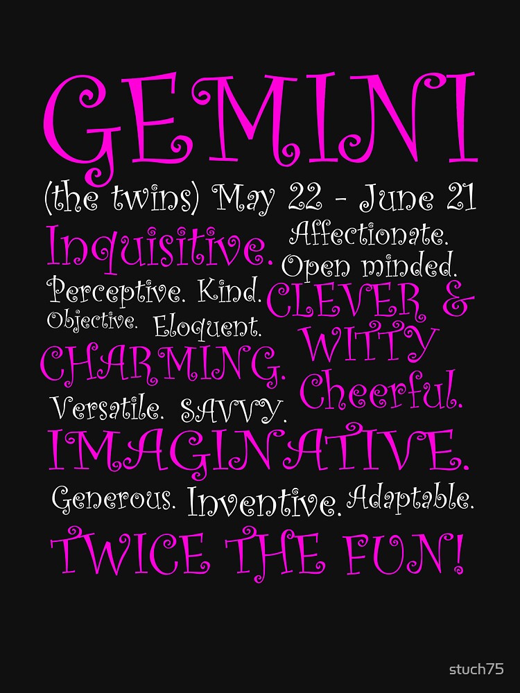 Gemini Horoscope by stuch75 T-Shirts, Hoodie, Sweatshirt | BlankRebels.com (Image 3)