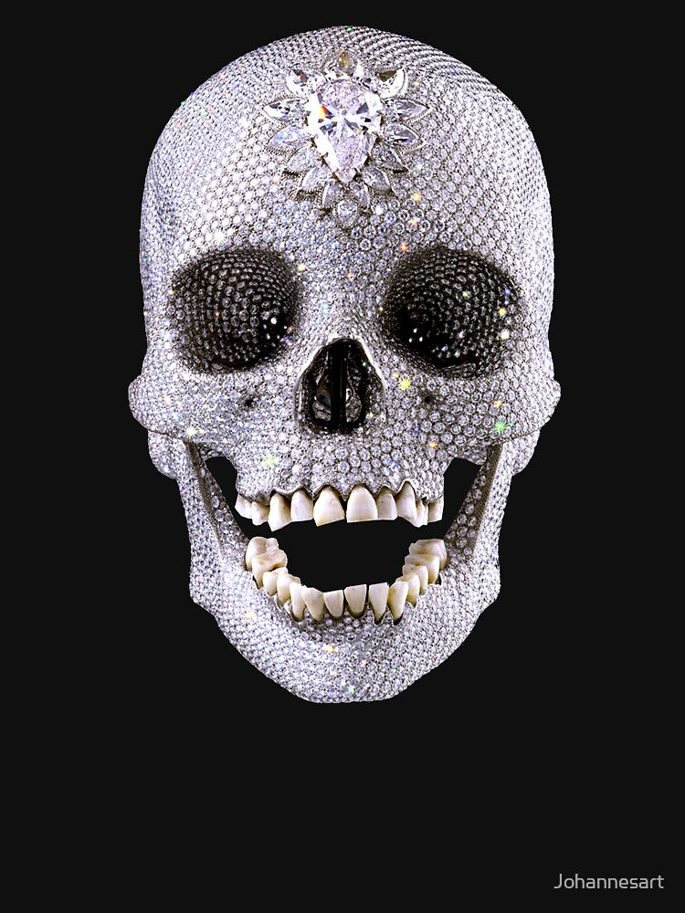 For The Love Of God Hirst Skull Art Lover Gift t shirt by Johannesart