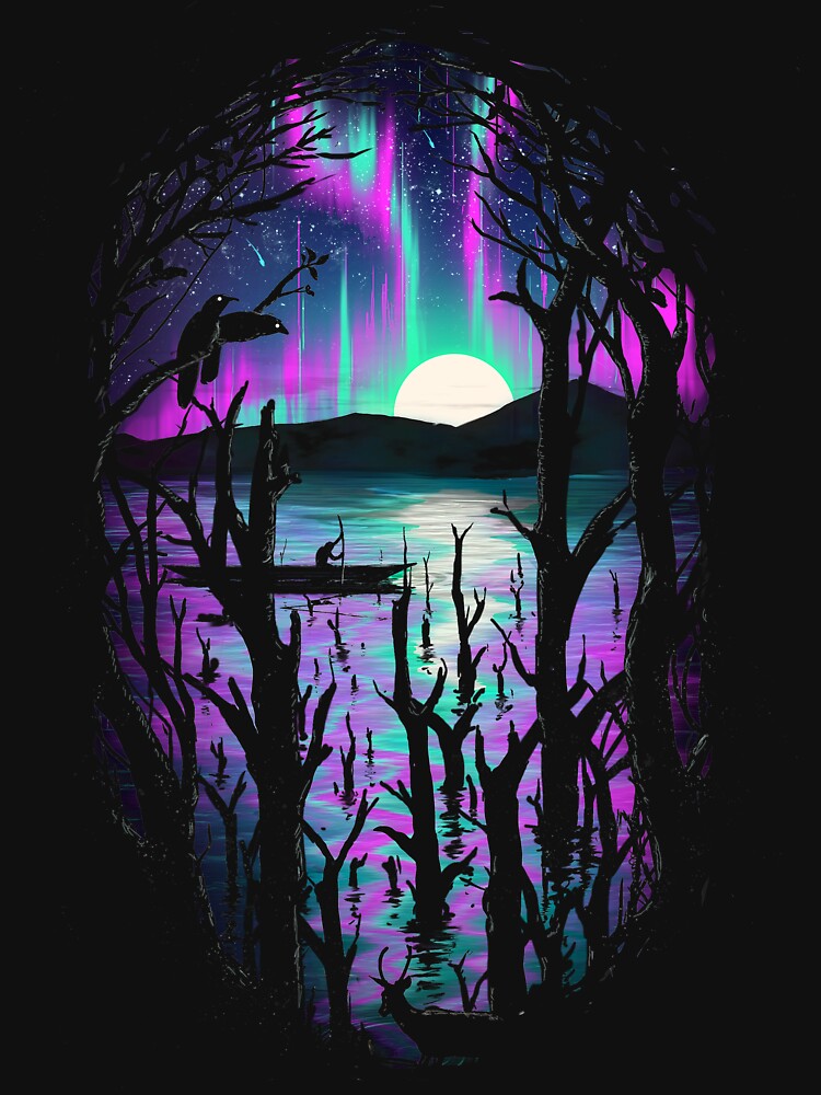 Night With Aurora by nicebleed T-Shirts, Hoodie, Sweatshirt | BlankRebels.com (Image 3)