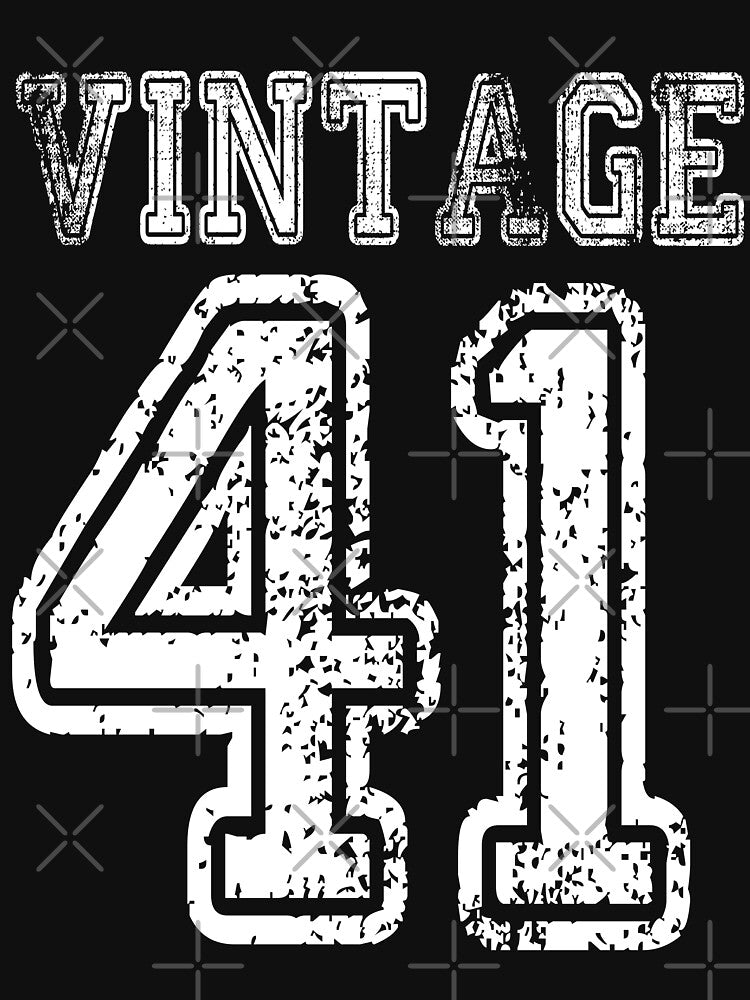 Vintage 41 1941 2041 T-shirt Birthday Gift Age Year Old Boy Girl Cute Funny Man Woman Jersey Style by... (Image 3)