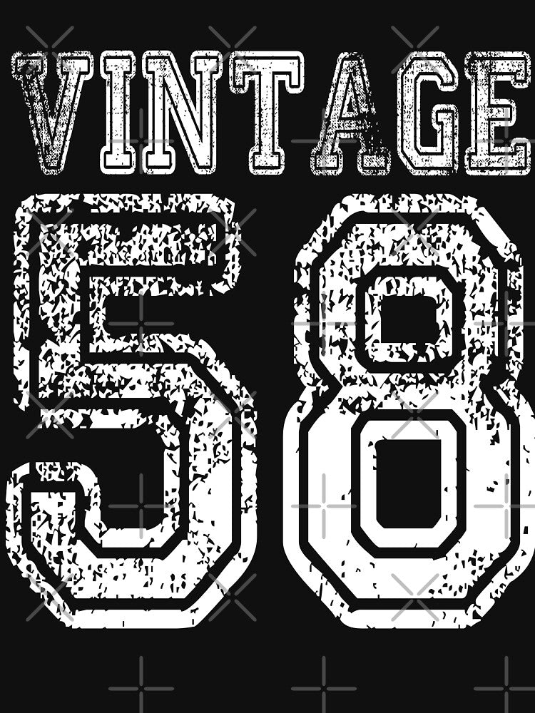 Vintage 58 2058 1958 T-shirt Birthday Gift Age Year Old Boy Girl Cute Funny Man Woman Jersey Style by... (Image 3)