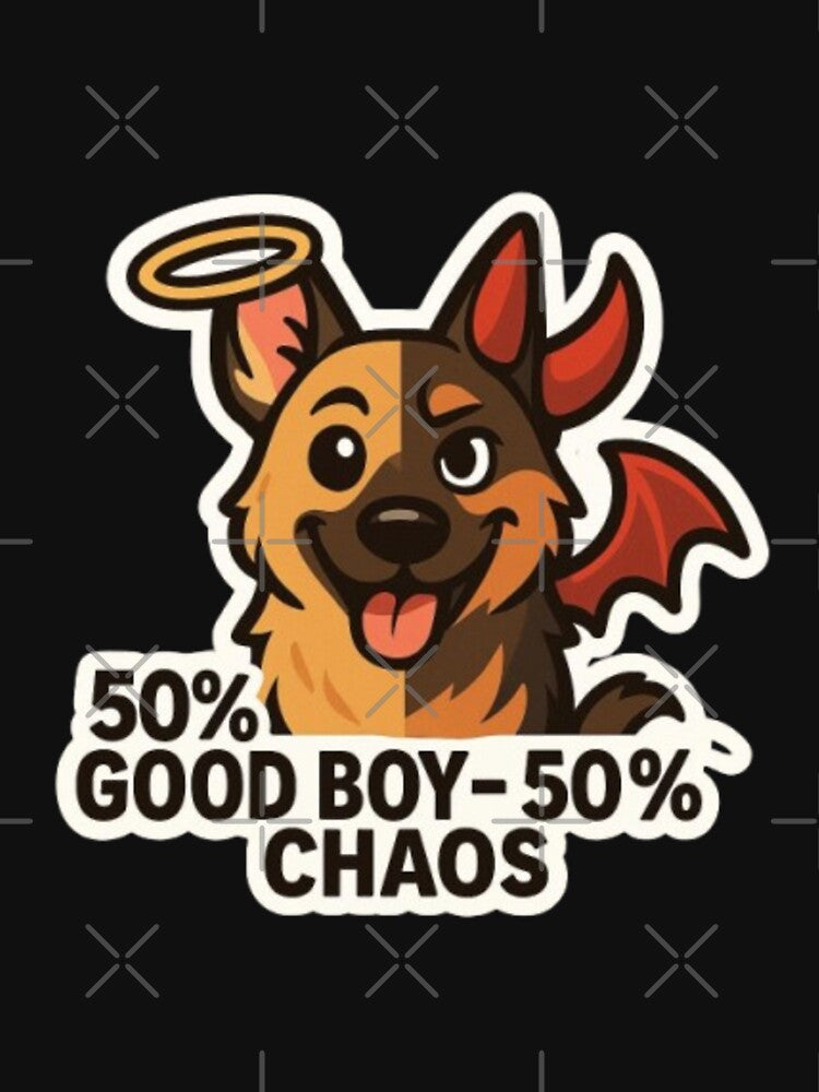 50% Good Boy 50% Chaos – Funny German Shepherd Dog Lover Cute Humor Design by Typologystudios