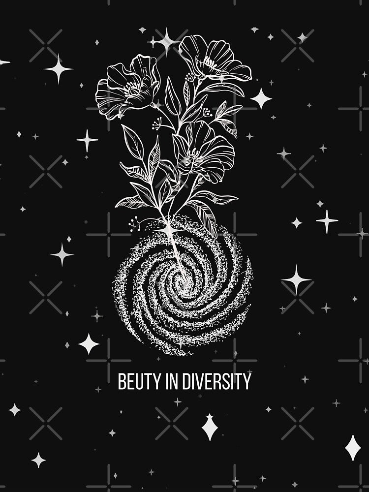 starry Galaxy Flower black and white mode by MotiArtTeeshop T-Shirts, Hoodie, Sweatshirt | BlankRebels.com (Image 3)