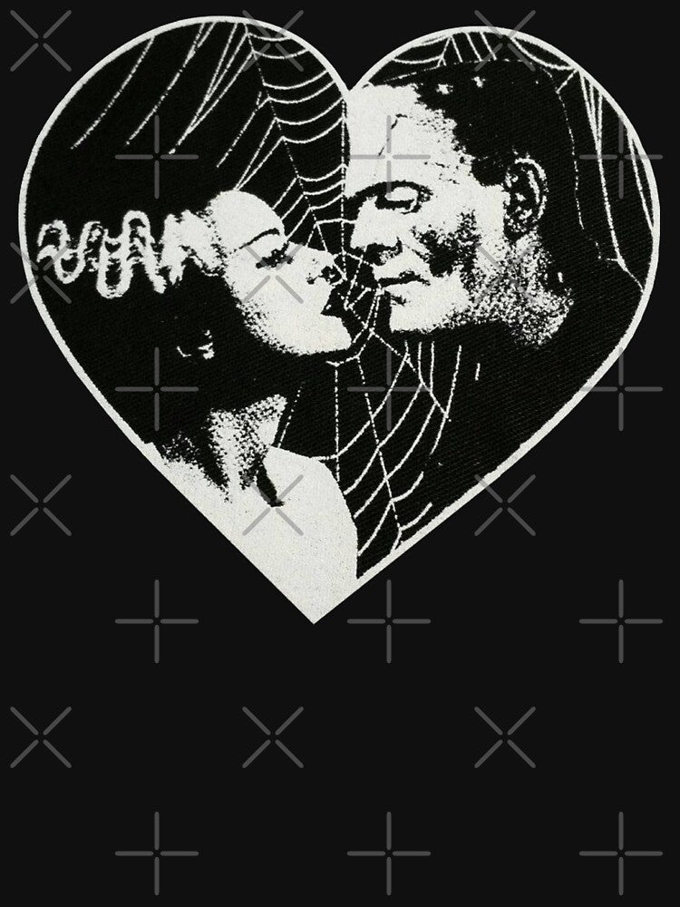 Frankenstein and Bride Goth Emo Heart by cemetery girl T-Shirts, Hoodie, Sweatshirt | BlankRebels.com (Image 3)