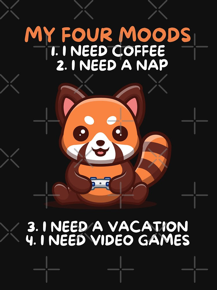 Men's Novelty Sarcastic Funny I Need Coffee I Need A Nap  I Need Vacation I need video games  Redpanda ... (Image 3)