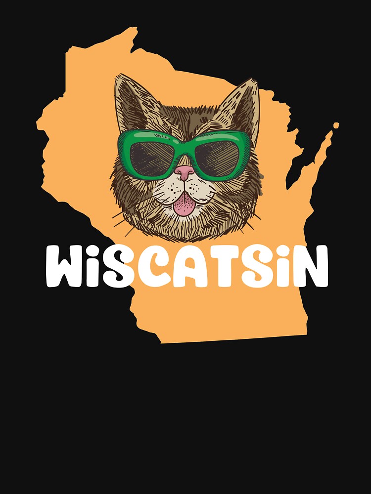 Wiscatsin (Wisconsin) Funny Cat Pun by Jockeybox