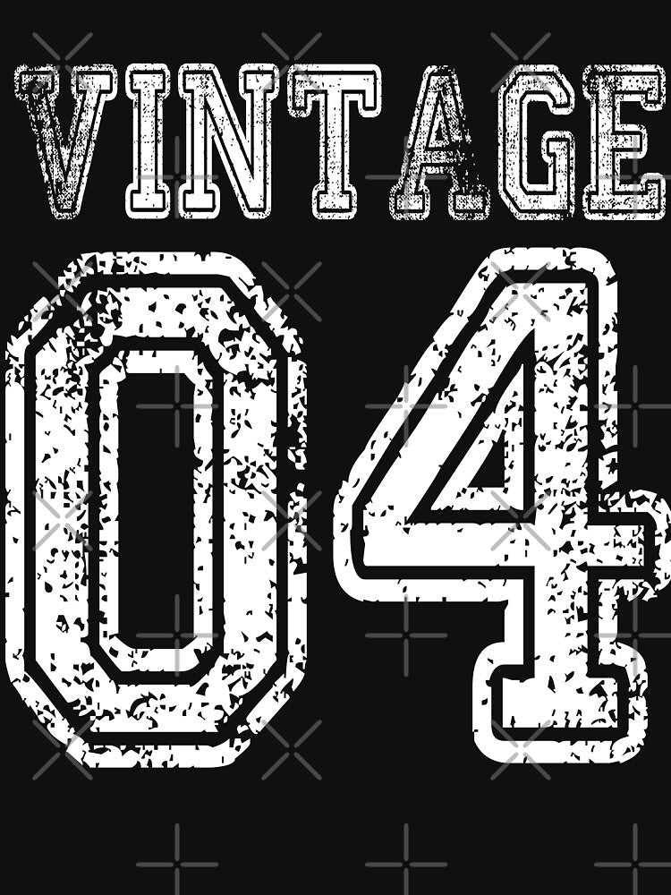 Vintage 04 2004 T-shirt Birthday Gift Age Year Old Boy Girl Cute Funny Man Woman Jersey Style by arcadetoystore... (Image 3)