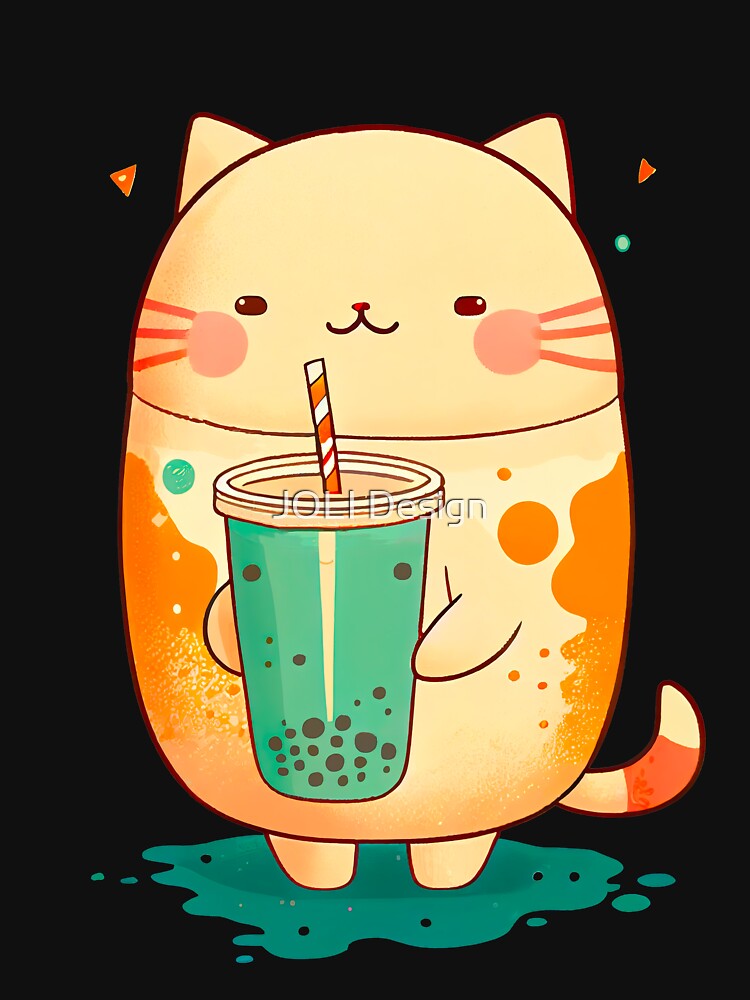 Cat Boba Tea Bubble Tea Anime Kawaii by JOLI Design T-Shirts, Hoodie, Sweatshirt | BlankRebels.com (Image 3)