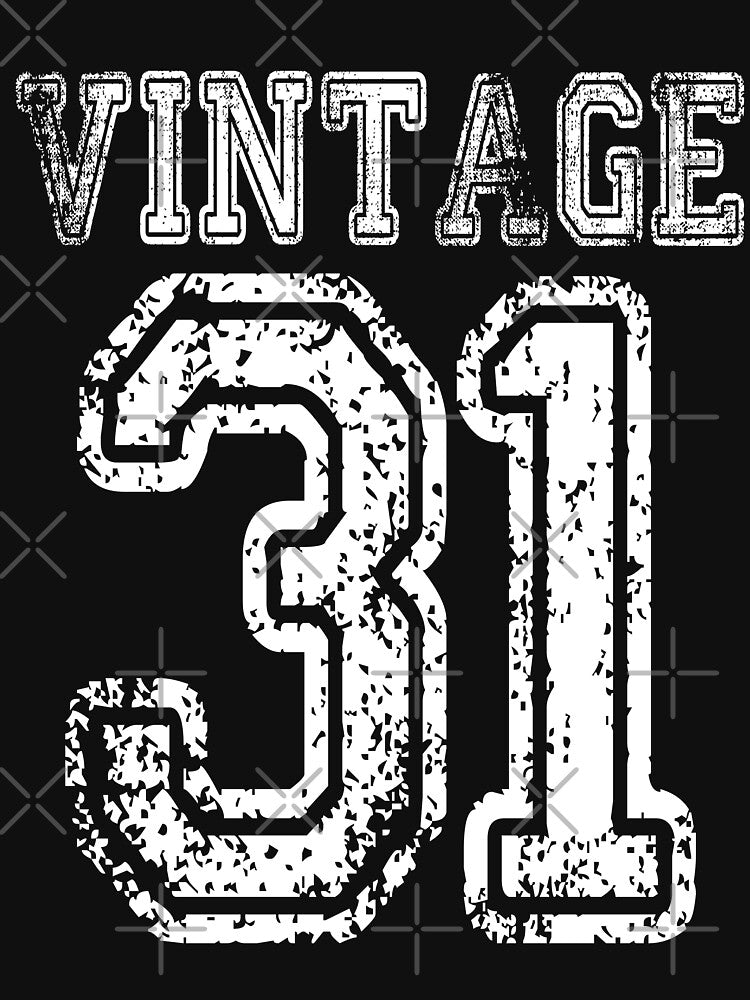 Vintage 31 2031 1931 T-shirt Birthday Gift Age Year Old Boy Girl Cute Funny Man Woman Jersey Style by... (Image 3)