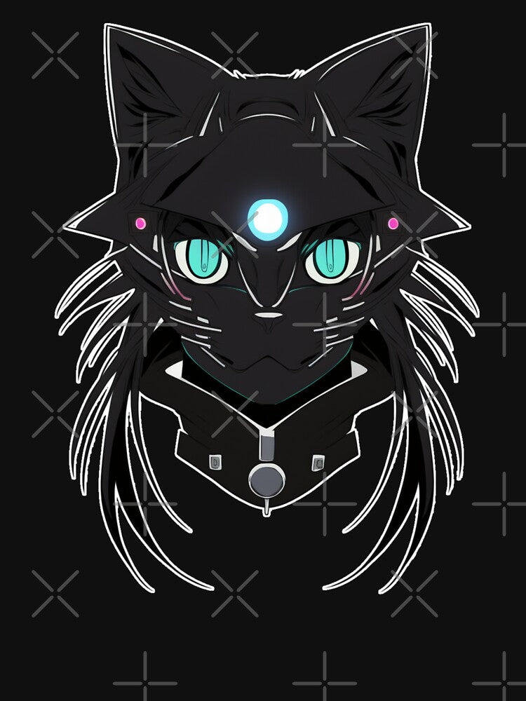 Cyberpunk cat - Mutant Hunter | "Cybercat Chronicles" collection by RESToRAPTOR T-Shirts, Hoodie, Sweatshirt (Image 3)