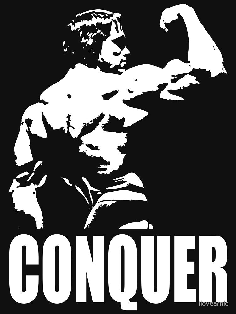 CONQUER (Arnold Back Bicep Flex) by ilovearnie T-Shirts, Hoodie, Sweatshirt | BlankRebels.com (Image 3)