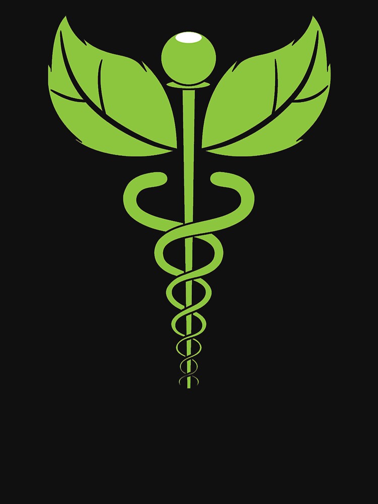 Green Leaf Caduceus For Natural Doctor by DOLCEINDIGO T-Shirts, Hoodie, Sweatshirt | BlankRebels.com (Image 3)