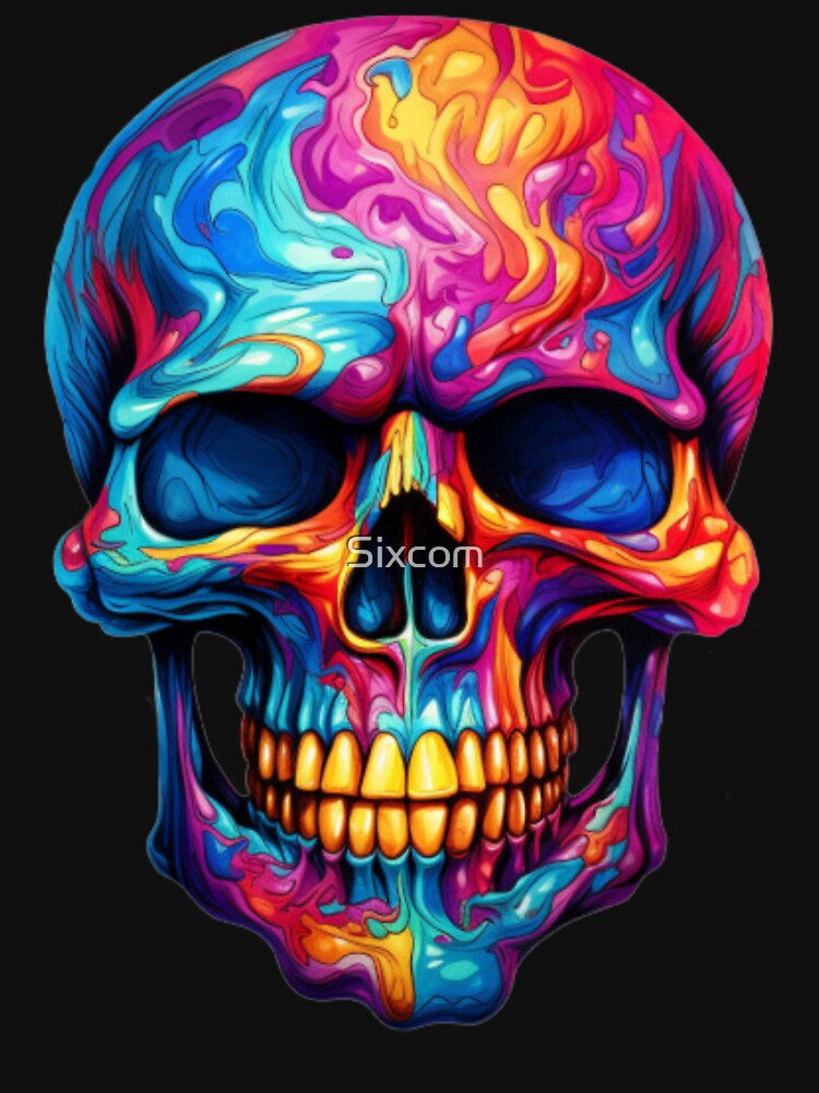 Mystery Colorful skull beautiful artistic II by Sixcom T-Shirts, Hoodie, Sweatshirt | BlankRebels.com (Image 3)