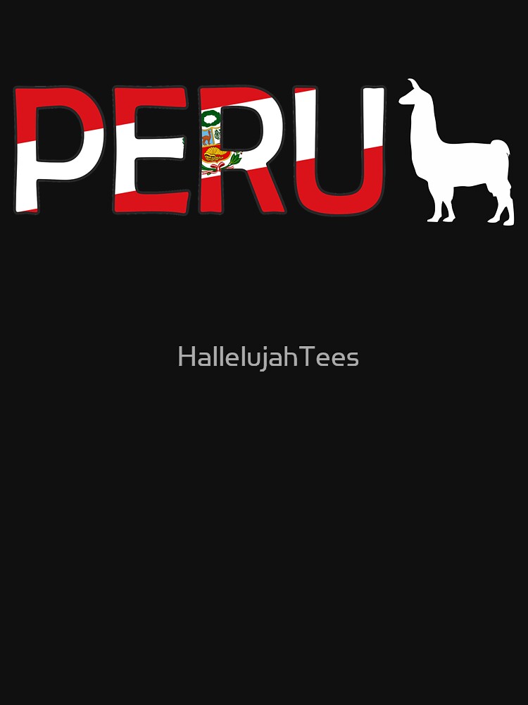Peru LlamaT-shirt Peruvian Llama Soccer Tee by HallelujahTees
