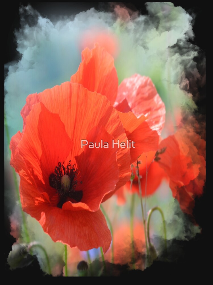 Colorful Poppy Floral Graphic by Paula Helit T-Shirts, Hoodie, Sweatshirt | BlankRebels.com (Image 3)